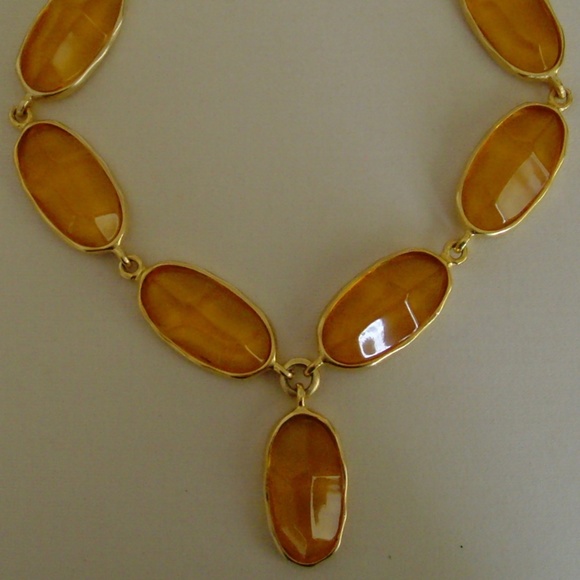 Kenneth Lane Matte Gold-Tone and Lucite Necklace - Picture 5 of 11